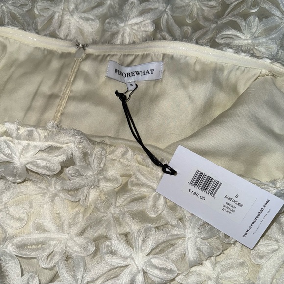 WeWoreWhat A-line Lace Mini Dress Ivory Size 8 - Picture 8 of 10